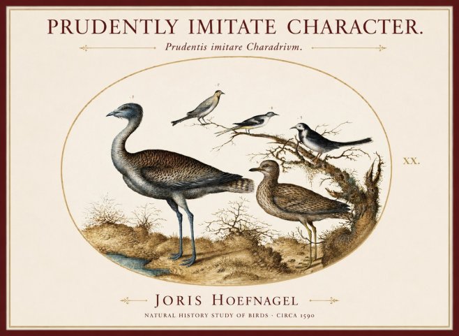 Joris Hoefnagel Prudently Imitate Character. No1 - Plakát