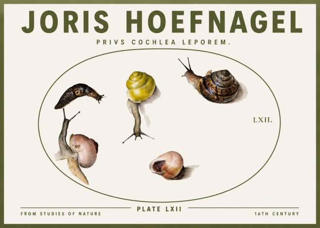 Joris Hoefnagel Privs Cochlea Leporem. No3 - Plakát