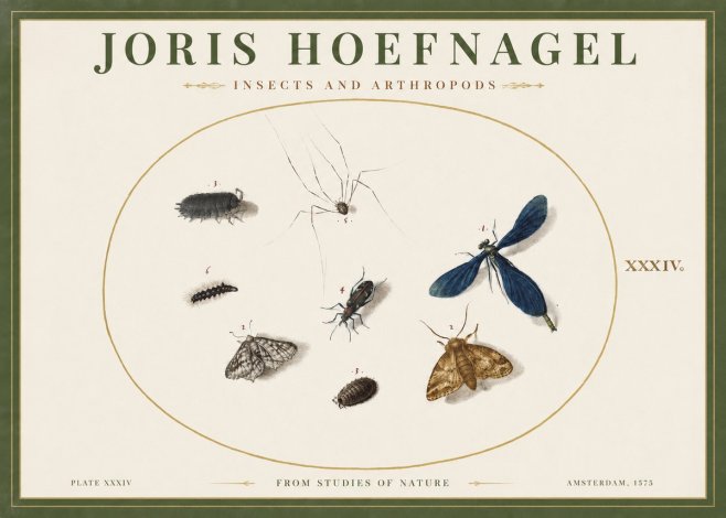 Joris Hoefnagel Insects and Arthropods No2 - Plakát