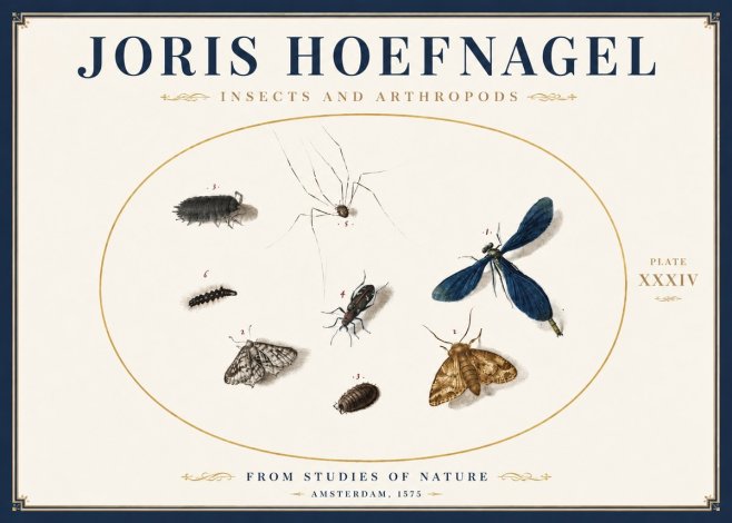 Joris Hoefnagel Insects and Arthropods No4 - Plakát