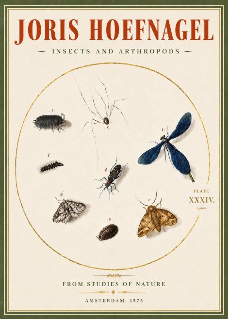 Joris Hoefnagel Insects and Arthropods No5 - Plakát