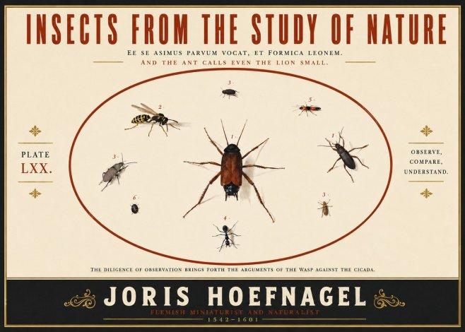 Joris Hoefnagel Insects from the Study of Nature No4 - Plakát
