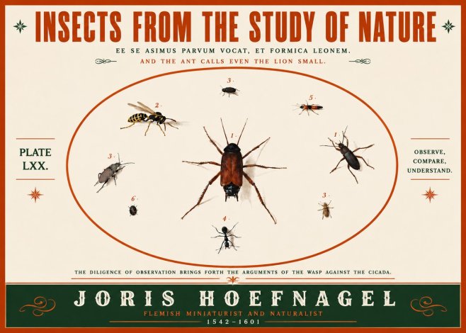 Joris Hoefnagel Insects from the Study of Nature No5 - Plakát