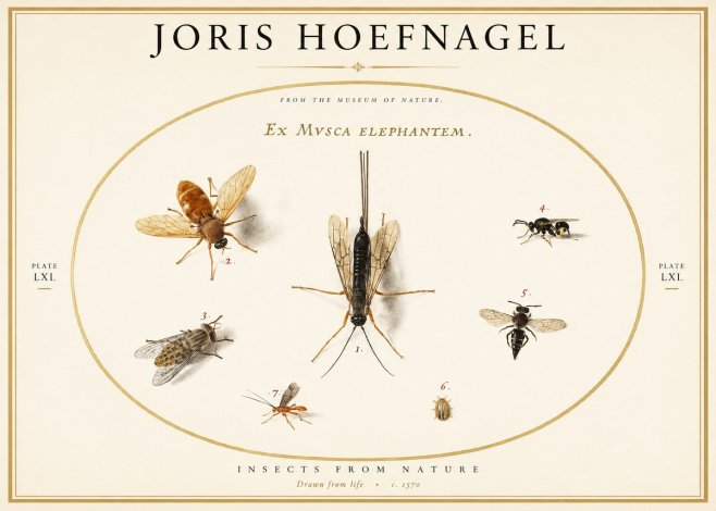 Joris Hoefnagel Ex Mvsca Elephantem. No1 - Plakát