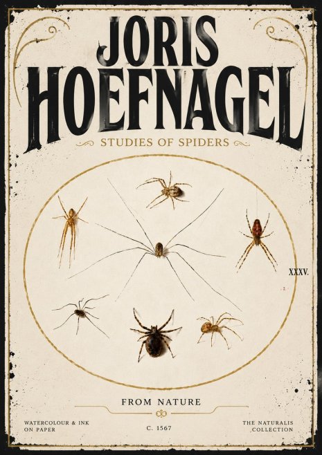 Joris Hoefnagel Studies of Spiders from Nature No5 - Plakát