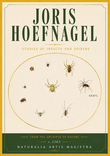 Joris Hoefnagel Studies of Insects and Spiders No6 - Plakát