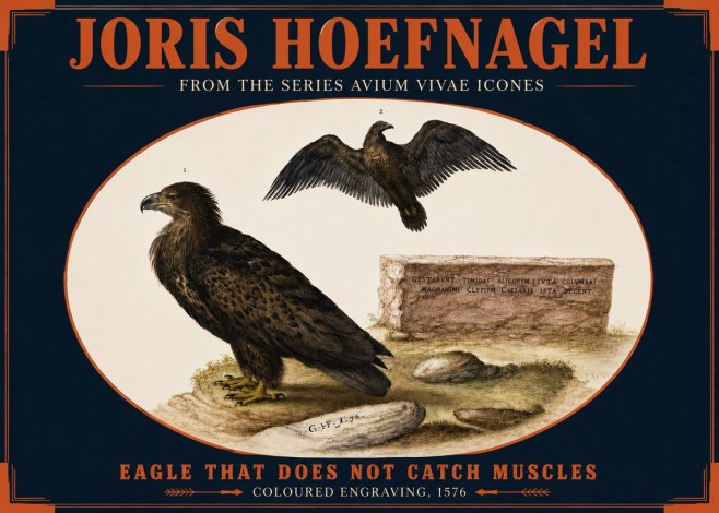 Joris Hoefnagel Eagle That Does Not Catch Muscles No4 - Plakát