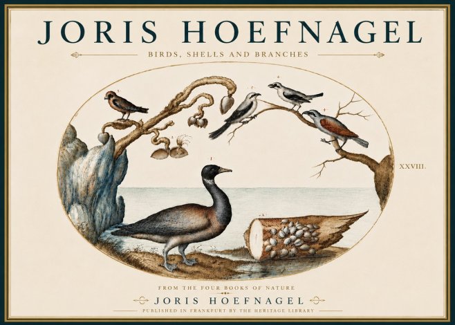 Joris Hoefnagel Birds, Shells and Branches No5 - Plakát