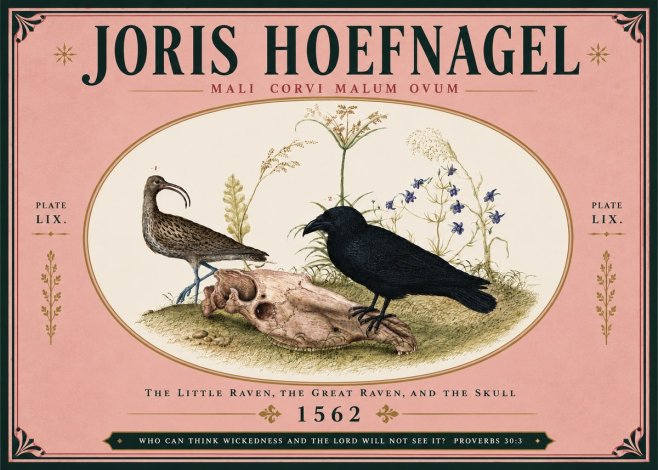 Joris Hoefnagel The Little Raven, the Great Raven, and the Skull No5 - Plakát