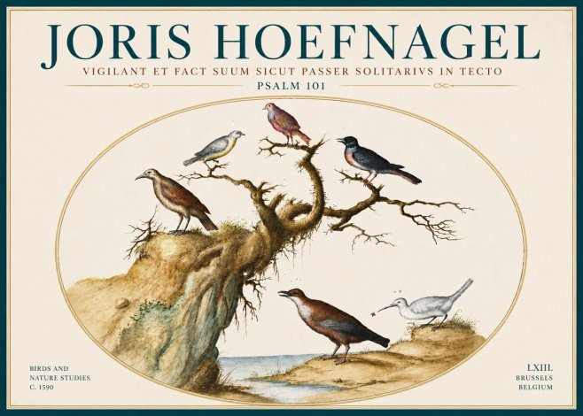 Joris Hoefnagel Vigilant Et Fact Suum Sicut Passer Solitarius in Tecto No6 - Plakát