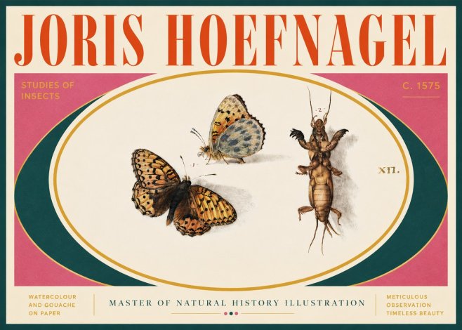 Joris Hoefnagel Studies of Insects Xii No4 - Plakát