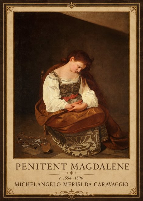 Michelangelo Merisi da Caravaggio Penitent Magdalene No1 - Plakát