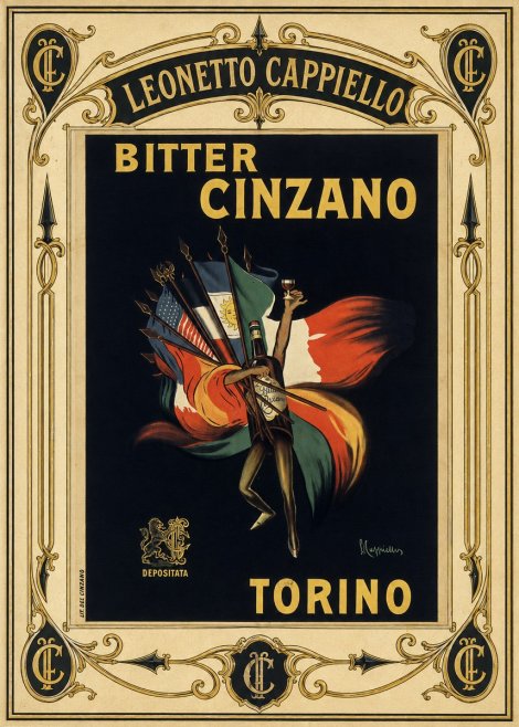 Leonetto Cappiello Bitter Cinzano Torino No4 - Plakát