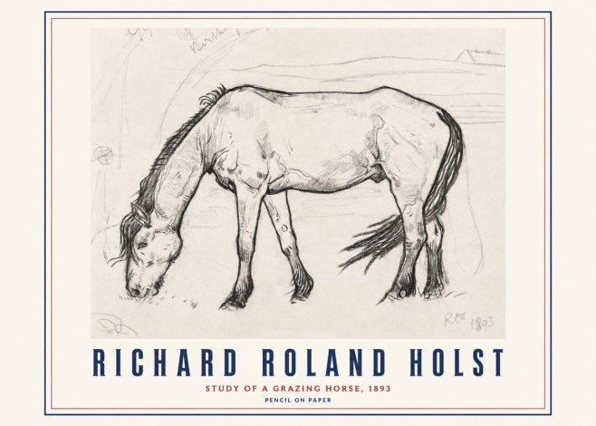 Richard Roland Holst Study of a Grazing Horse No3 - Plakát