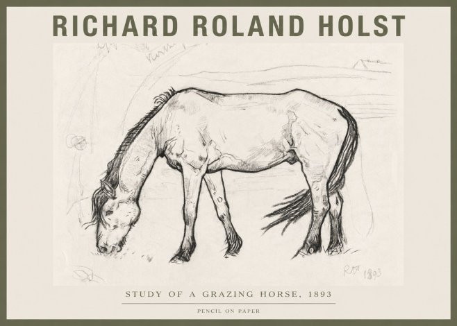 Richard Roland Holst Study of a Grazing Horse No4 - Plakát