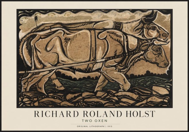 Richard Roland Holst Two Oxen No1 - Plakát