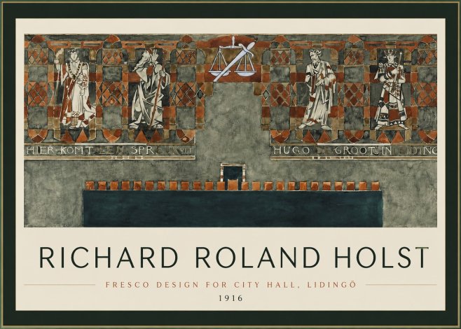 Richard Roland Holst Fresco Design - City Hall, Lidingö No2 - Plakát