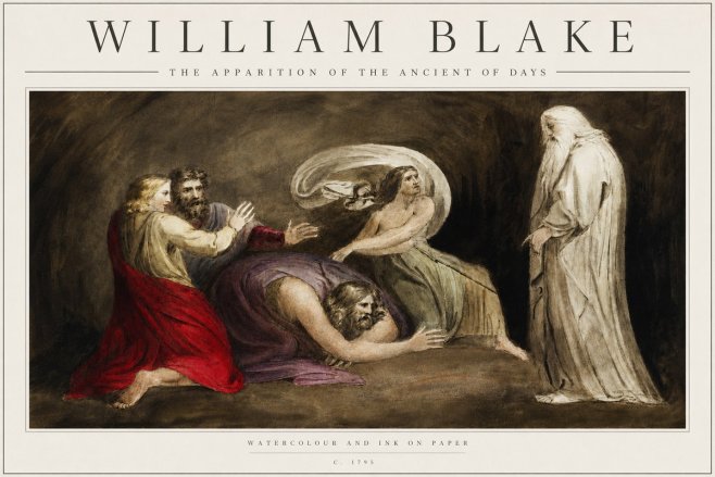 William Blake The Apparition of the Ancient of Days No3 - Plakát