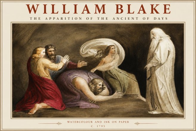 William Blake The Apparition of the Ancient of Days No4 - Plakát