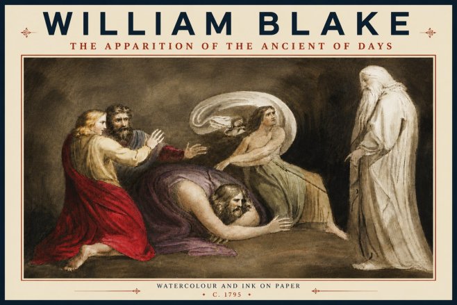 William Blake The Apparition of the Ancient of Days No6 - Plakát