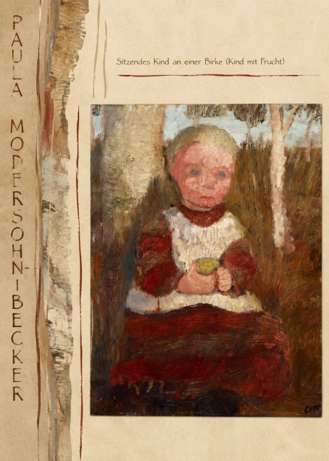 Paula Modersohn-Becker Sitzendes Kind an Einer Birke (Kind Mit Frucht) No3 - Plakát