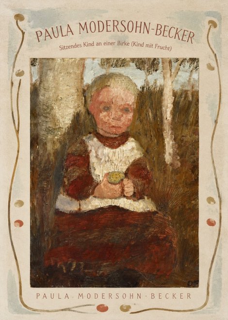 Paula Modersohn-Becker Sitzendes Kind an Einer Birke (Kind Mit Frucht) No5 - Plakát