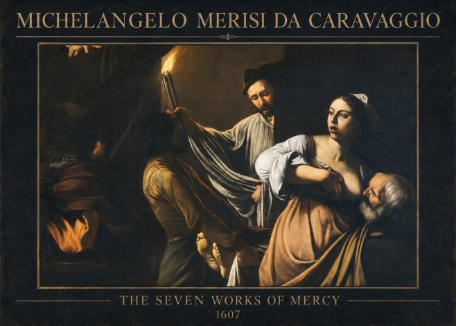 Michelangelo Merisi da Caravaggio The Seven Works of Mercy III No1 - Plakát