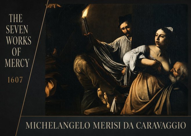 Michelangelo Merisi da Caravaggio The Seven Works of Mercy III No3 - Plakát