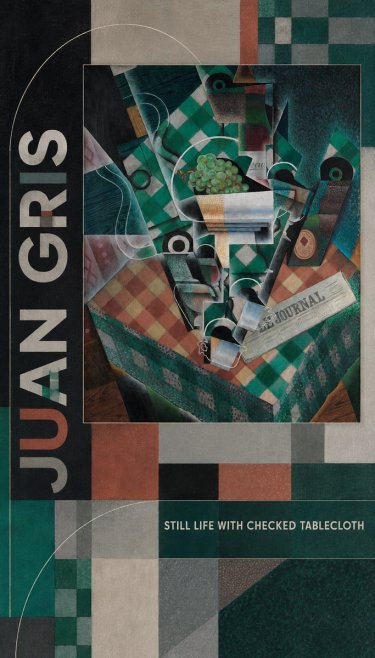 Juan Gris Still Life with Checked Tablecloth No2 - Plakát