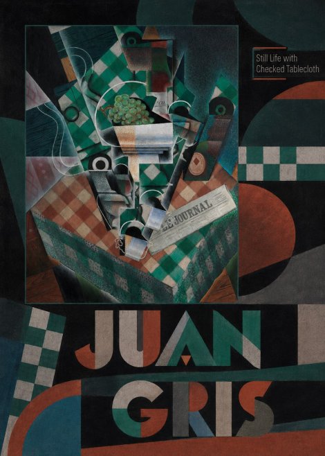 Juan Gris Still Life with Checked Tablecloth No5 - Plakát