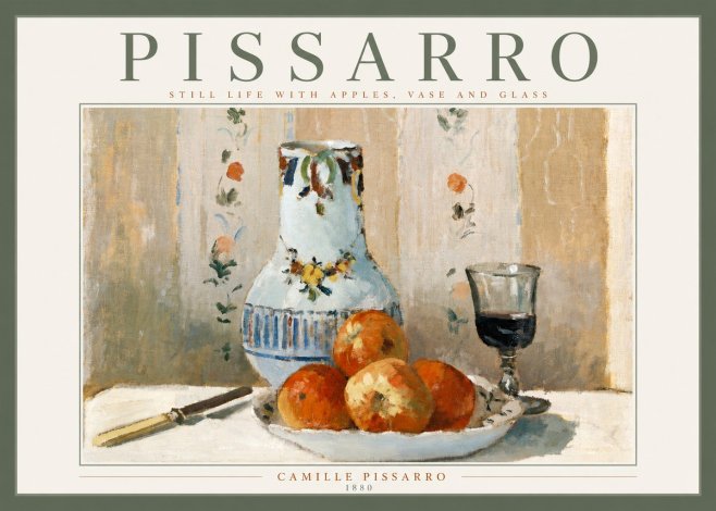 Pissarro Still Life with Apples, Jug and Glass No3 - Plakát