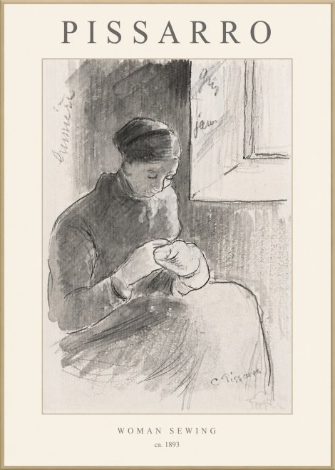 Pissarro Woman Sewing No1 - Plakát