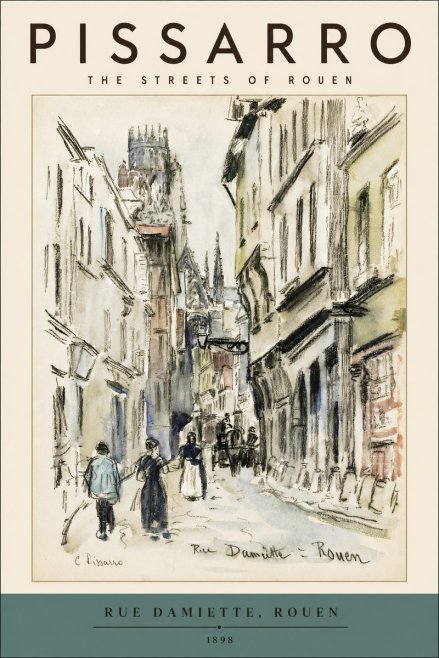 Pissarro Rue Damiette, Rouen No2 - Plakát