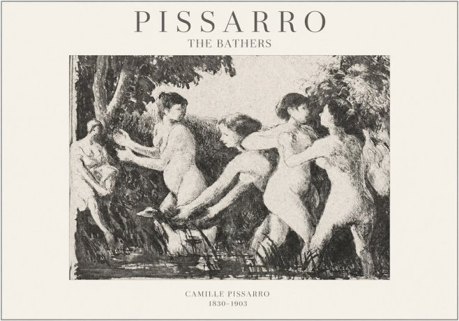 Pissarro The Bathers No1 - Plakát