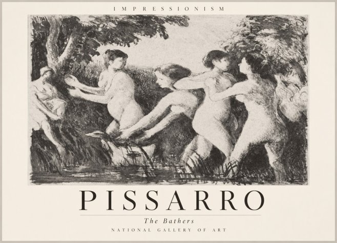 Pissarro The Bathers No2 - Plakát