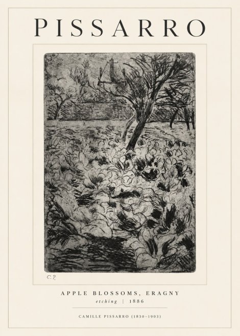 Pissarro Apple Blossoms, Eragny No1 - Plakát