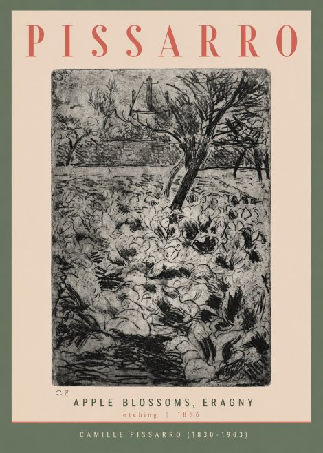 Pissarro Apple Blossoms, Eragny No2 - Plakát