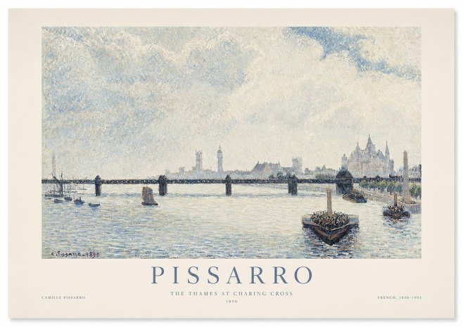 Pissarro The Thames at Charing Cross No1 - Plakát