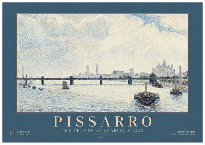 Pissarro The Thames at Charing Cross No2 - Plakát