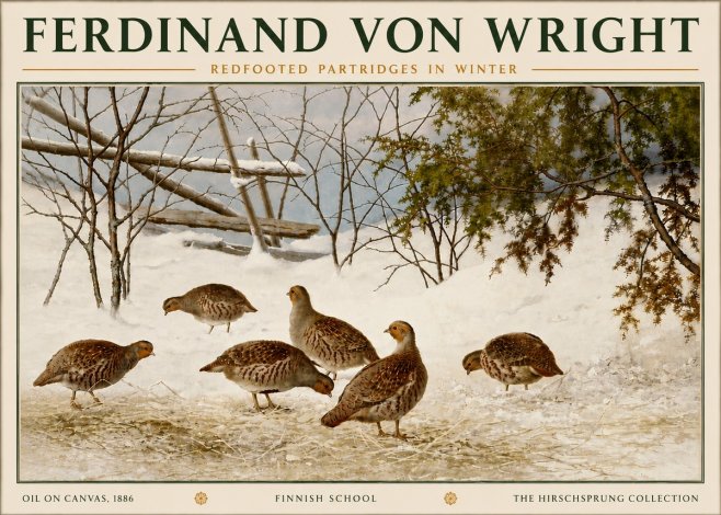 Ferdinand von Wright Redfooted Partridges in Winter No6 - Plakát