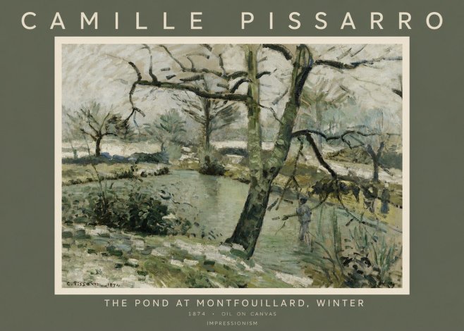 Pissarro The Pond at Montfoucault, Winter No2 - Plakát