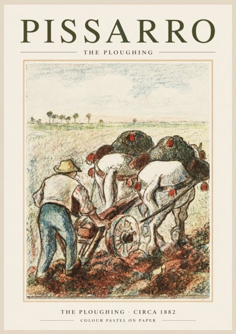 Pissarro The Ploughing No1 - Plakát