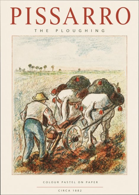 Pissarro The Ploughing No2 - Plakát