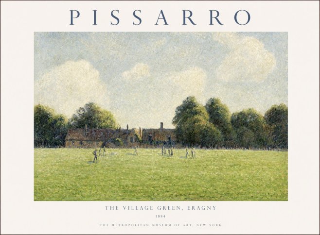 Pissarro The Village Green, Eragny No1 - Plakát