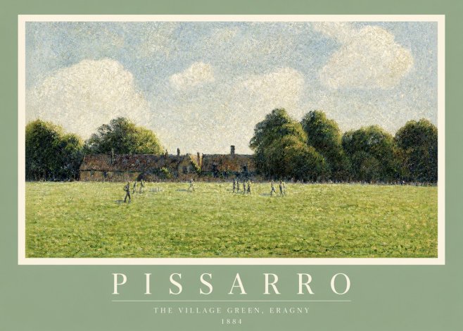 Pissarro The Village Green, Eragny No2 - Plakát