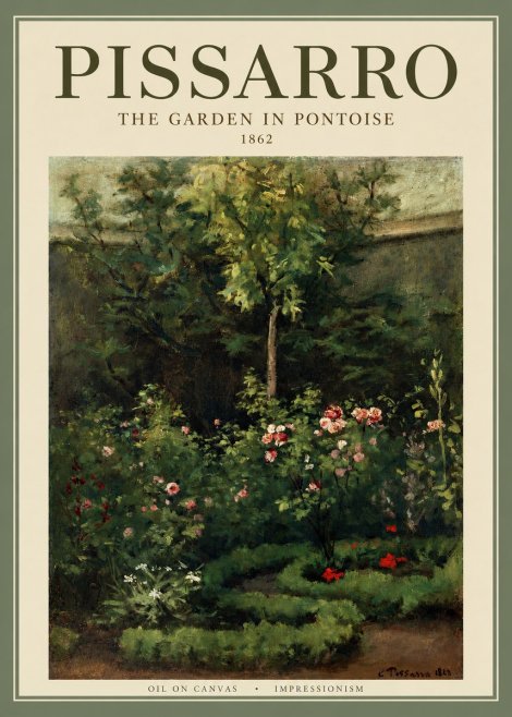 Pissarro The Garden in Pontoise No2 - Plakát