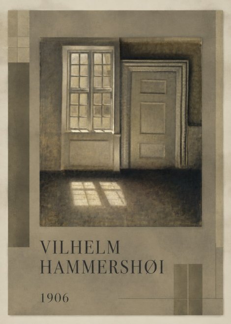 Vilhelm Hammershøi Interior. Sunlight on the Floor No3 - Plakát
