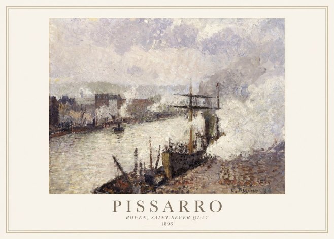 Pissarro Rouen, Saint-sever Quay No1 - Plakát