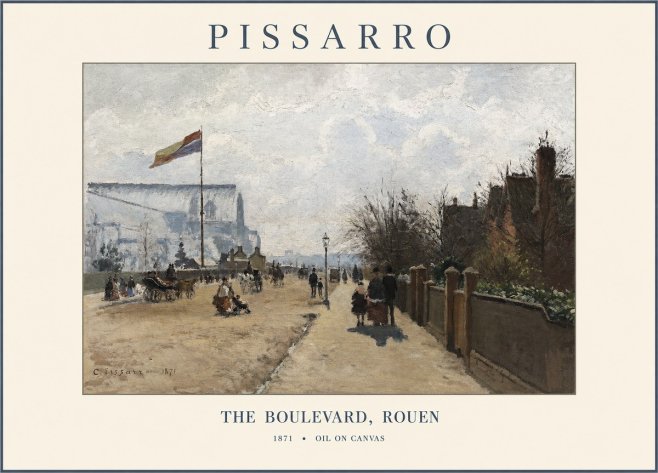 Pissarro The Boulevard, Rouen No1 - Plakát