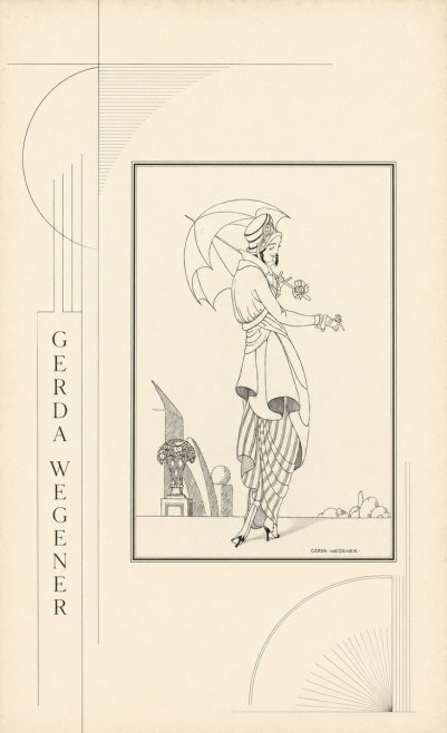 Gerda Wegener Elegant Figure with Parasol No2 - Plakát